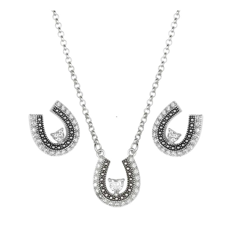 Montana Silversmiths Lovely And Lucky Horseshoe Jewelry Set