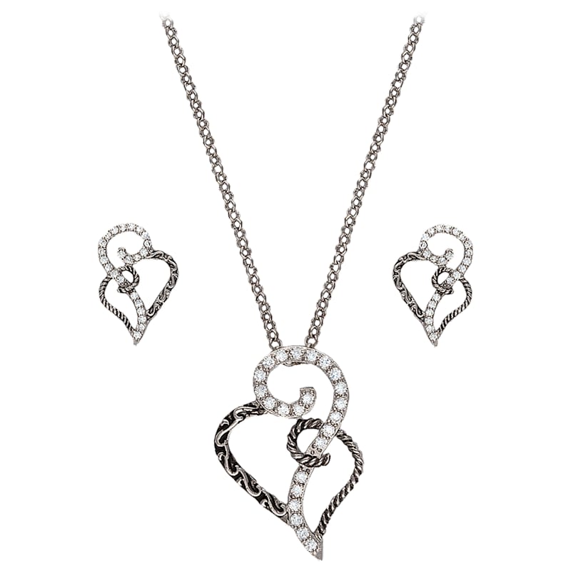 Montana Silversmiths Woven Hearts Jewelry Set