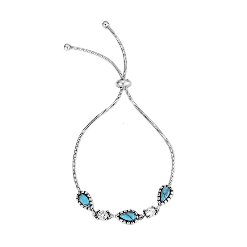 Montana Silversmiths Snowfall Ridge Turquoise Bolo Bracelet