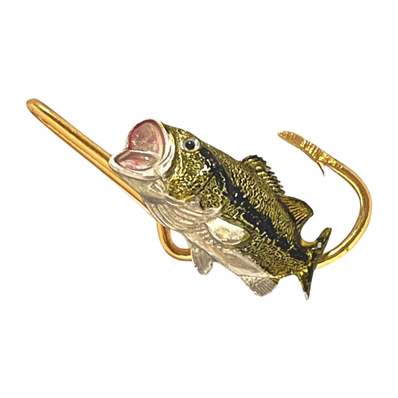 Hookits Largemouth Bass Fishing Hook Hat Pin Clip
