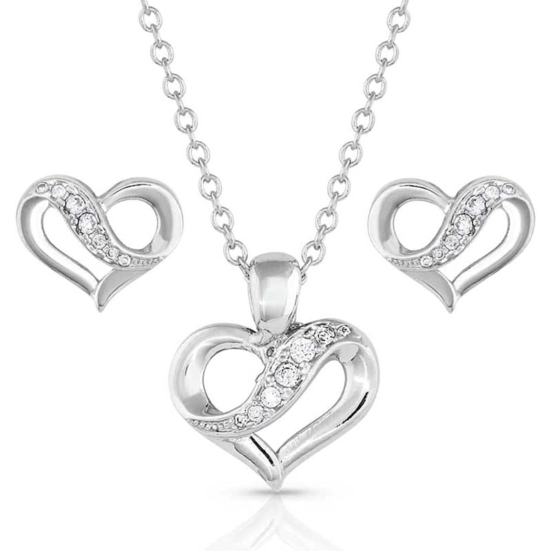 Montana Silversmiths Ribbon 'Round My Heart Necklace and Earrings Jewelry Set