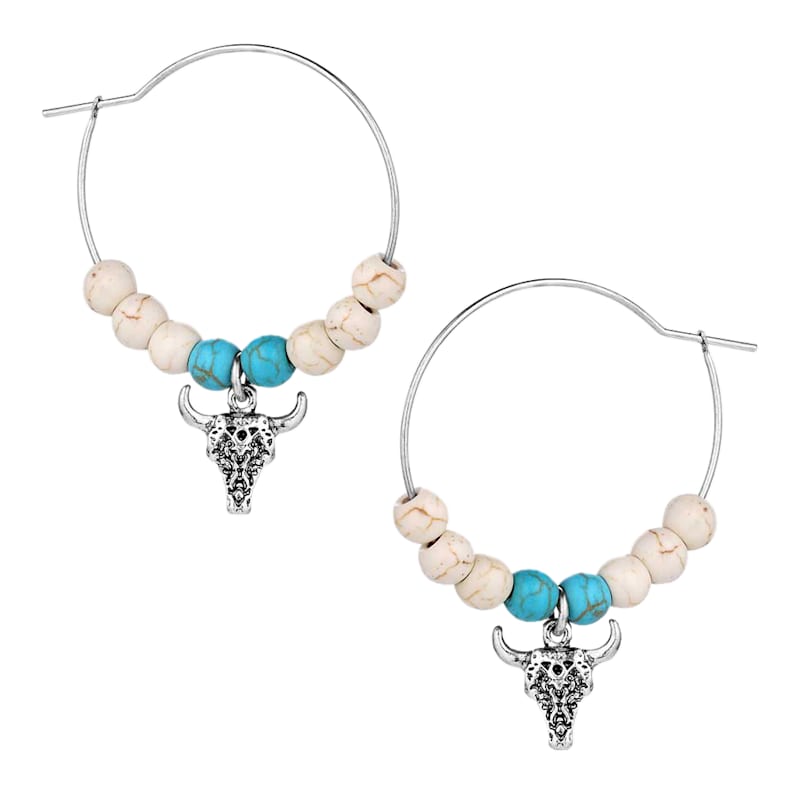Montana Silversmiths Ivory Skies Beaded Hoop Earrings