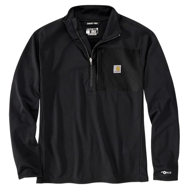 Carhartt Force Relaxed-Fit Mock-Neck Half-Zip Long-Sleeve T-Shirt for Men