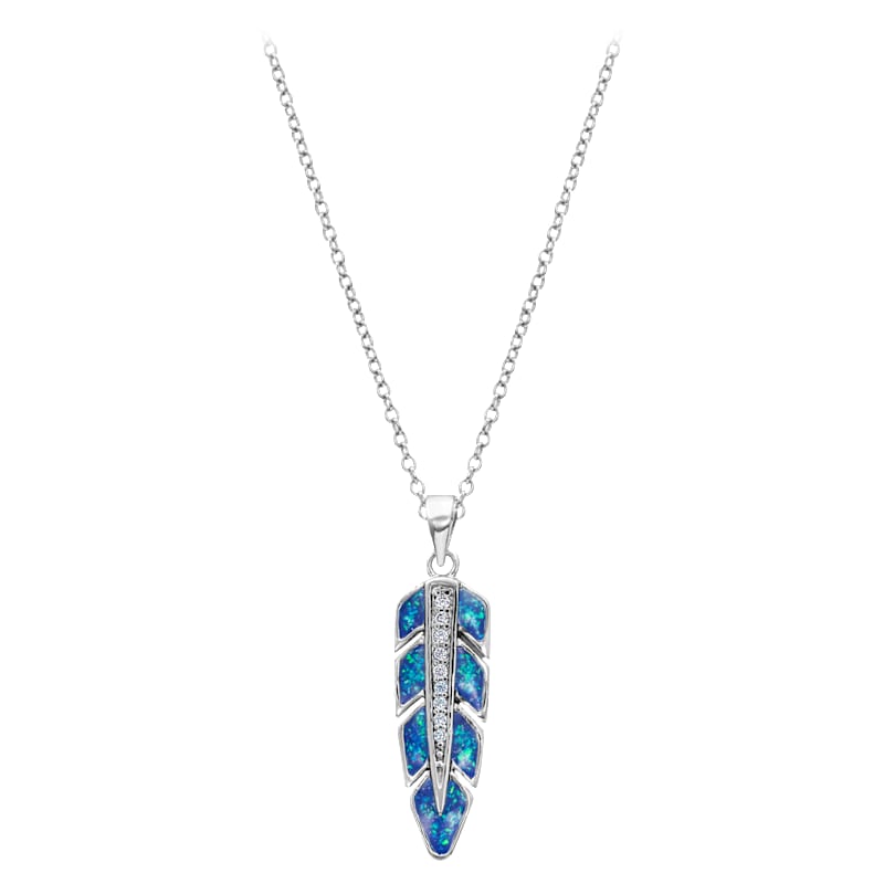 Montana Silversmiths Hawk Feather Opal Necklace