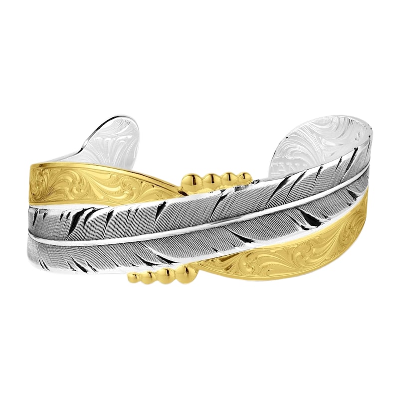Montana Silversmiths Golden Feather Cuff Bracelet