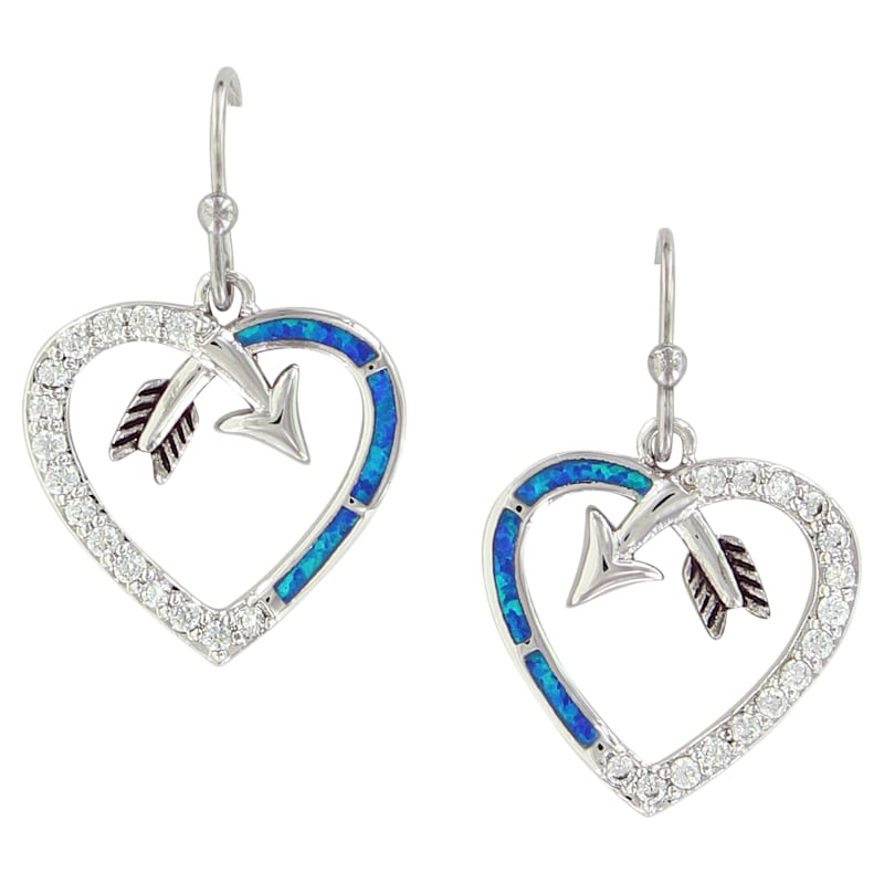Montana Silversmiths Follow Your Arrow Opal Heart Earrings