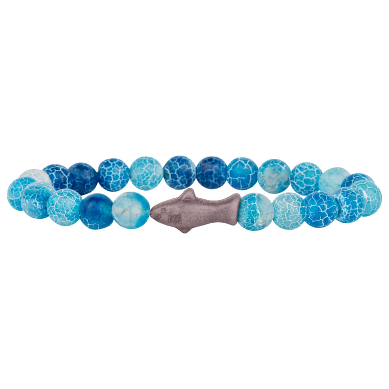 fahlo Voyage Track-A Shark Aqua Blue Bracelet