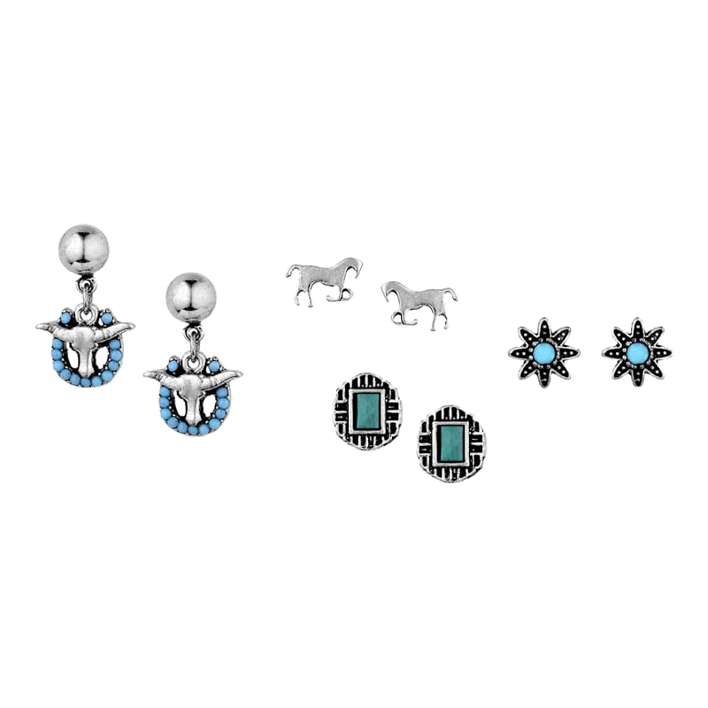Montana Silversmiths Everyday Western Post Earring Set
