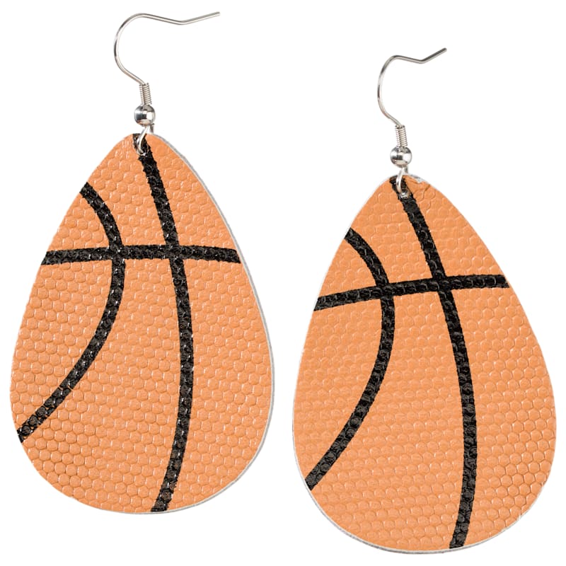 Amanda Blu Leather Basketball Drop Earrings
