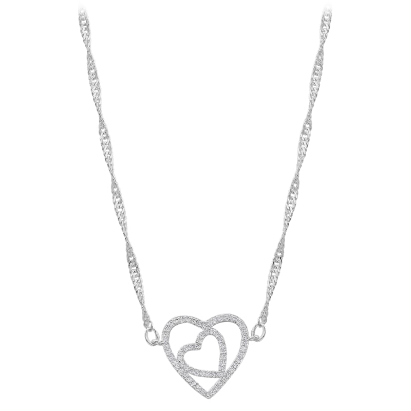 Montana Silversmiths Double Open Heart Split Necklace