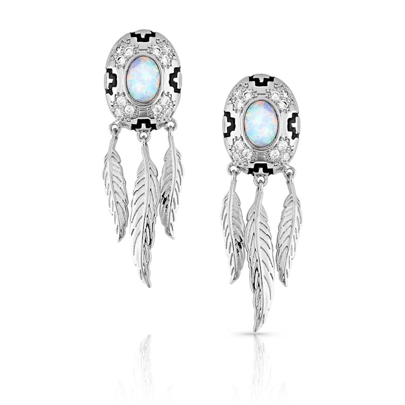 Montana Silversmiths Divine Touch Opal Post Earrings