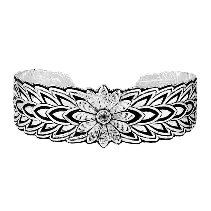 Montana Silversmiths Flower Rowel Cuff Bracelet