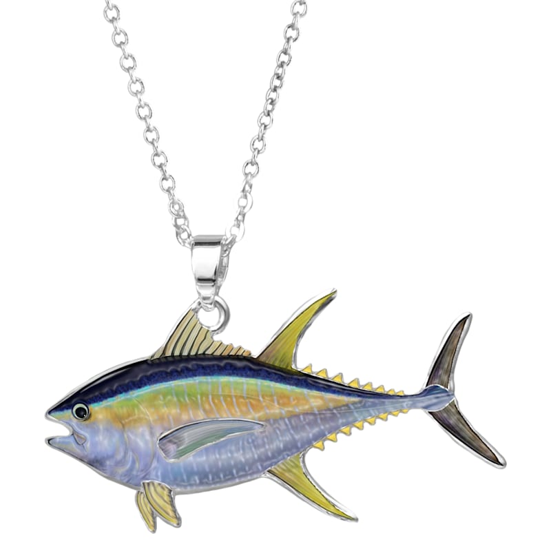 Amanda Blu Enamel Tuna Silver Necklace