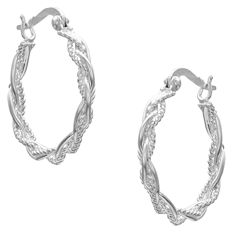 Montana Silversmiths Braided Rope Hoop Earrings