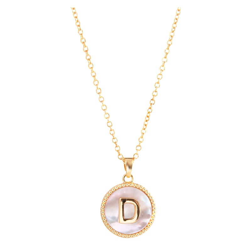 Amanda Blu Mother of Pearl D Initial Necklace