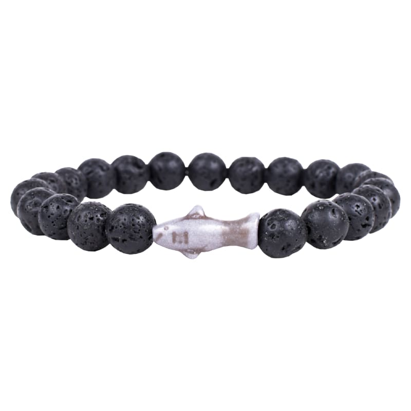 fahlo Voyage Track-A-Shark Lava Stone Bracelet