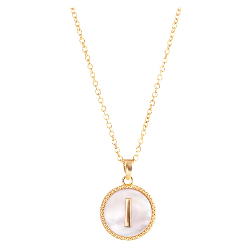 Amanda Blu Mother of Pearl I Initial Necklace