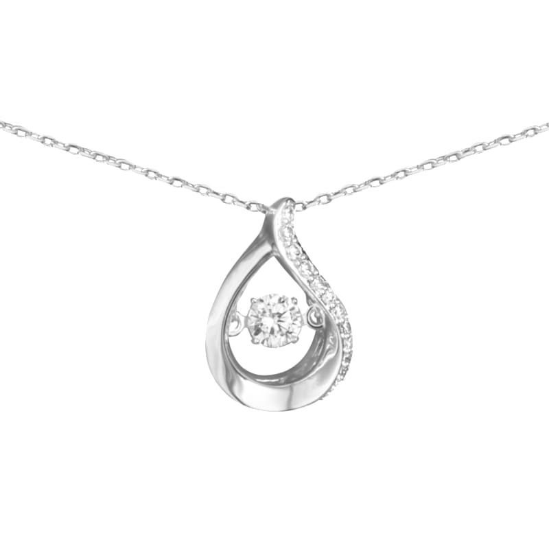 Amanda Blu Teardrop Floating CZ Silver Necklace