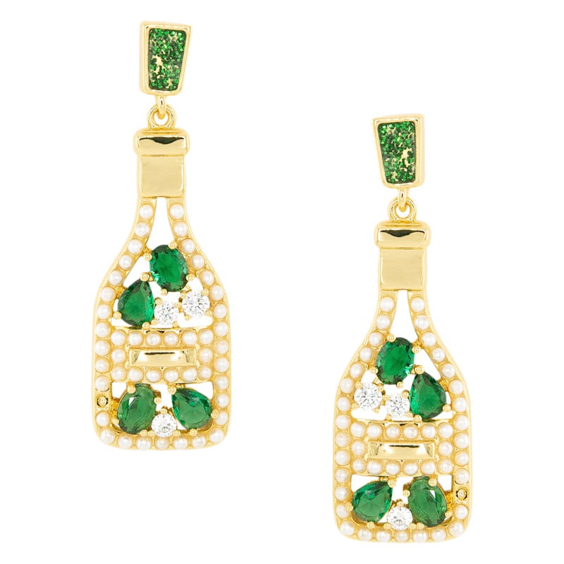 Amanda Blu Champagne Cubic Zirconia Gold Earrings