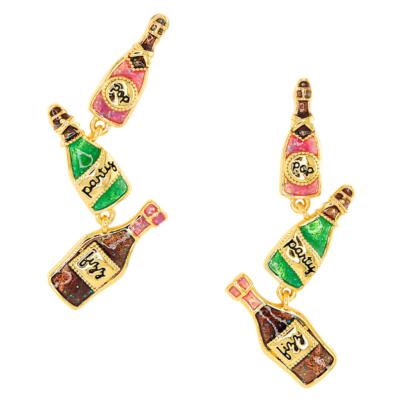 Amanda Blu Gold Enamel Pop Fizz Clink Earrings