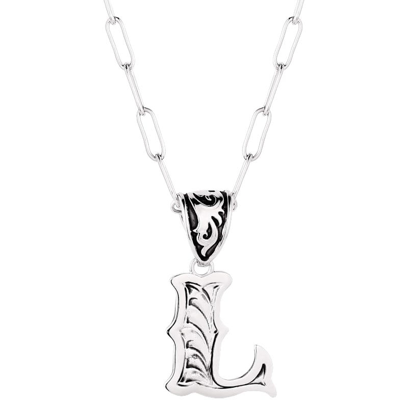 Montana Silversmiths Western "L" Initial Necklace