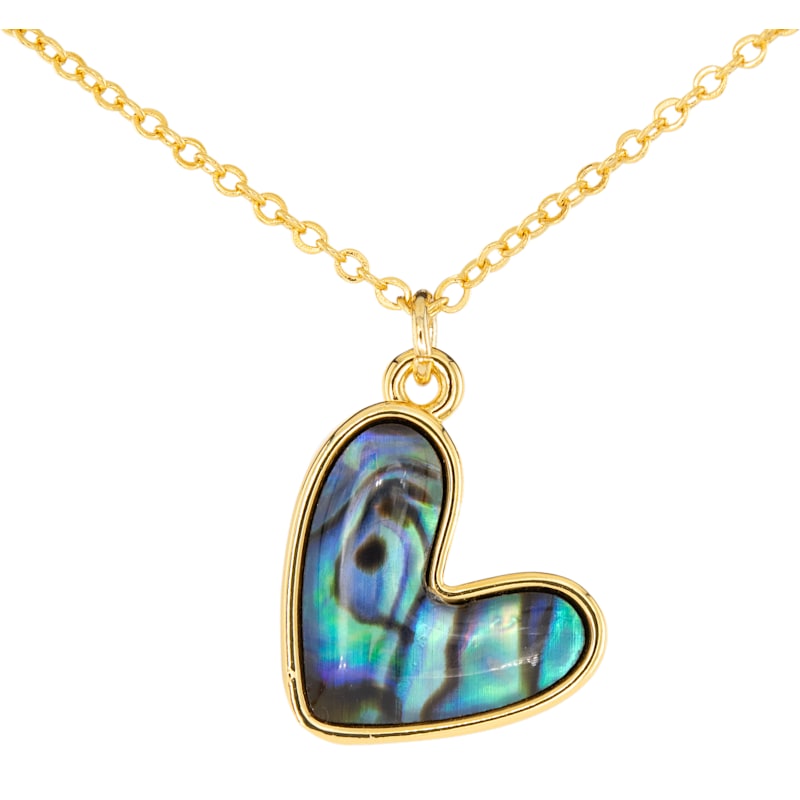 Amanda Blu Abalone Blue Heart Gold Necklace