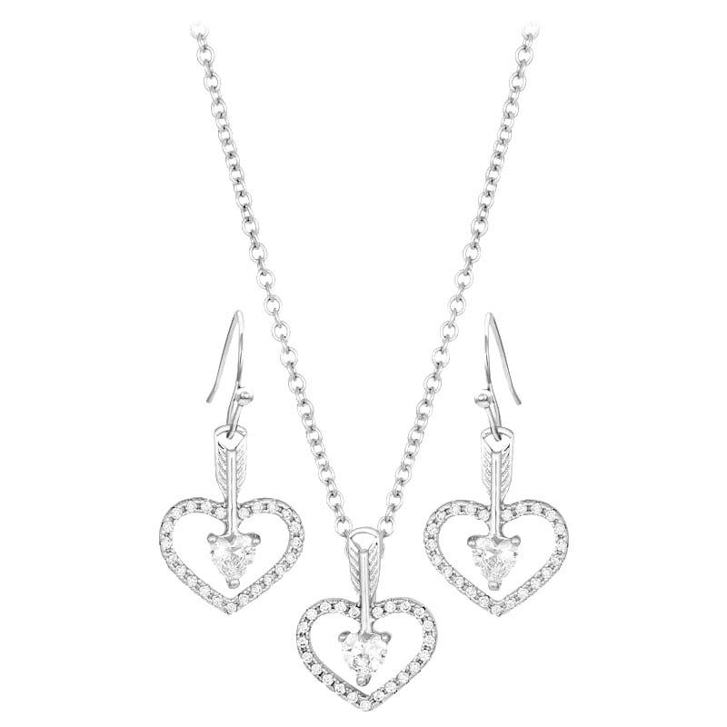 Montana Silversmiths Straight to the Heart Necklace and Earrings Jewelry Set