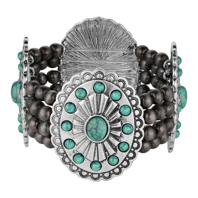 Montana Silversmiths Taos Concho Beaded Bracelet