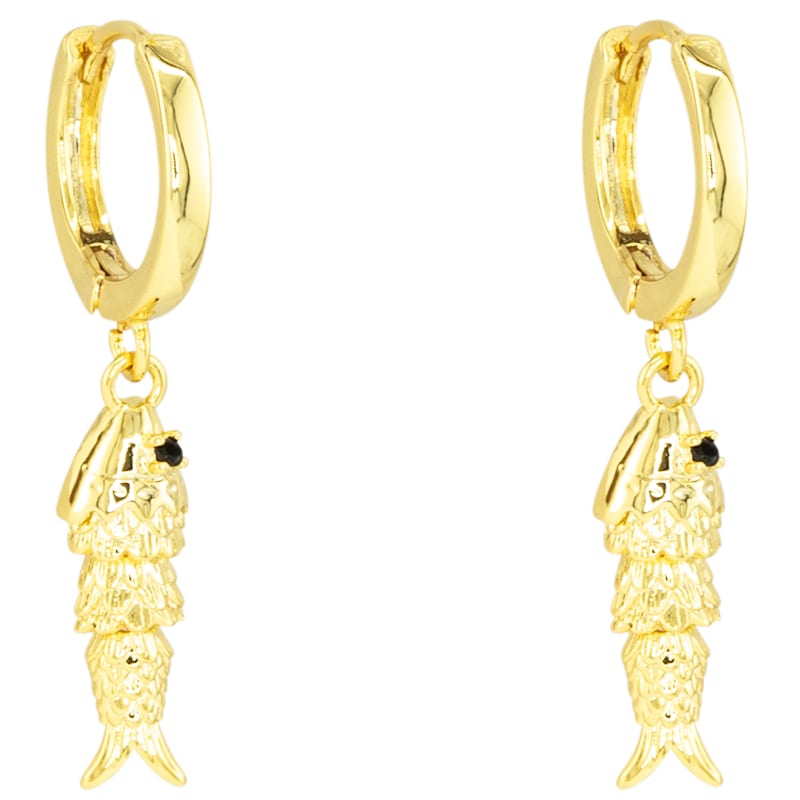 Amanda Blu Fish Dangle Gold Earrings