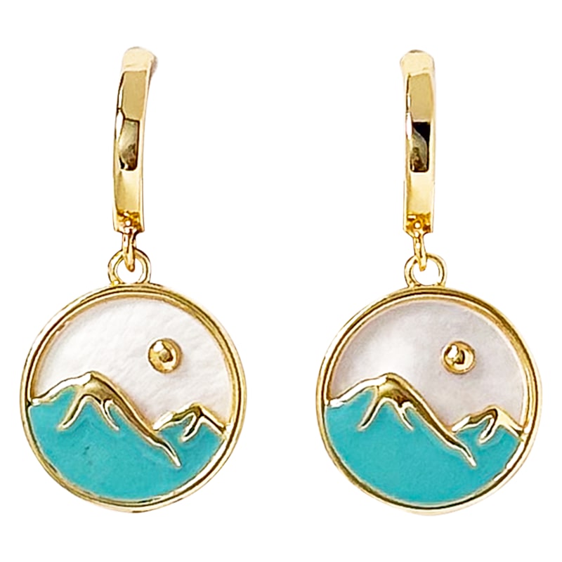Amanda Blu Gold Mother of Pearl Mountain Earrings