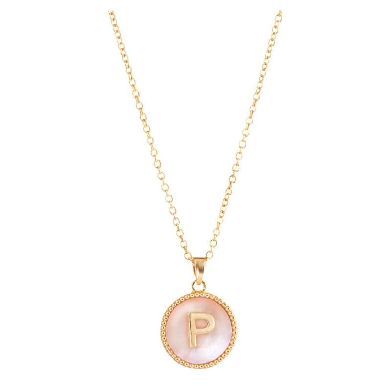 Amanda Blu Mother of Pearl P Initial Necklace