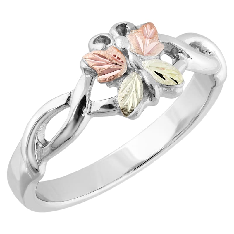 Black Hills Gold on Sterling Silver Butterfly Ring for Ladies