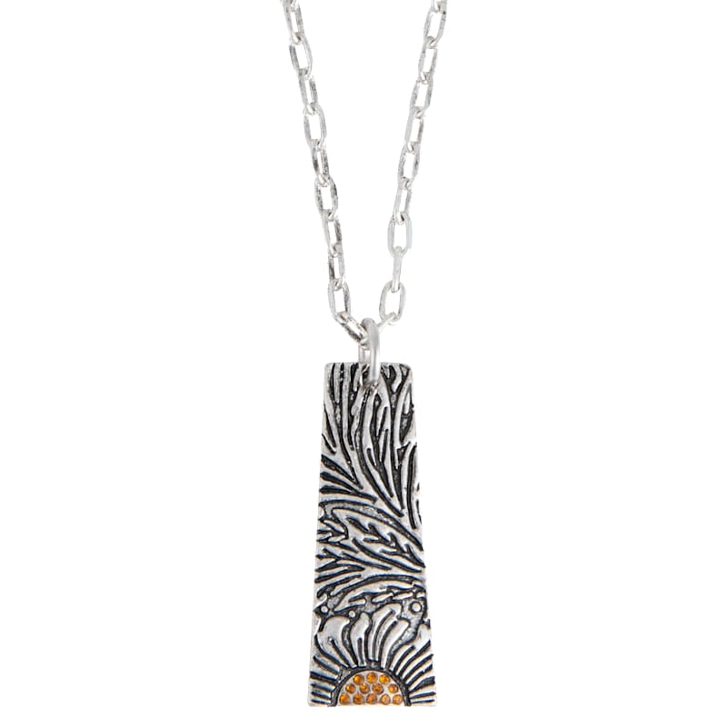 Howard's Dahlia Floral Bar Pendant Necklace