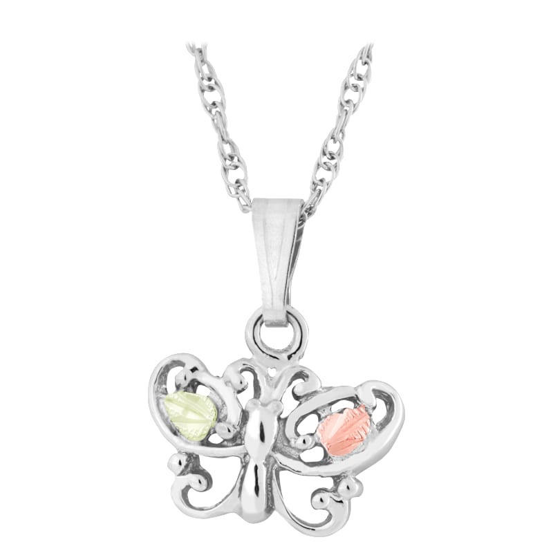 Landstrom's Sterling Silver Black Hills Gold Butterfly Necklace
