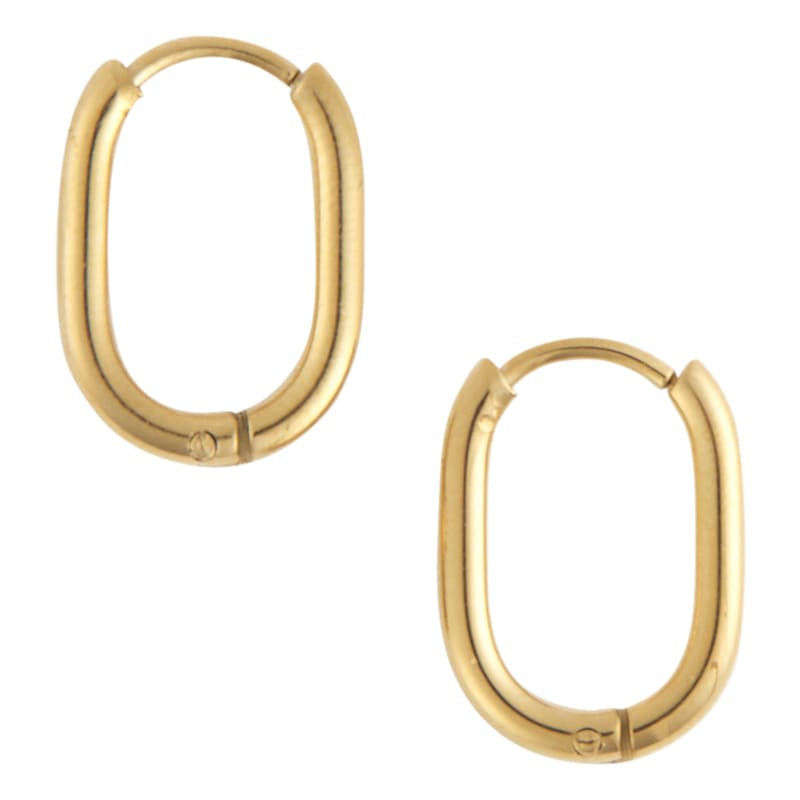 Howard's Narelle Gold Waterproof Oval Huggie Hoop Earrings