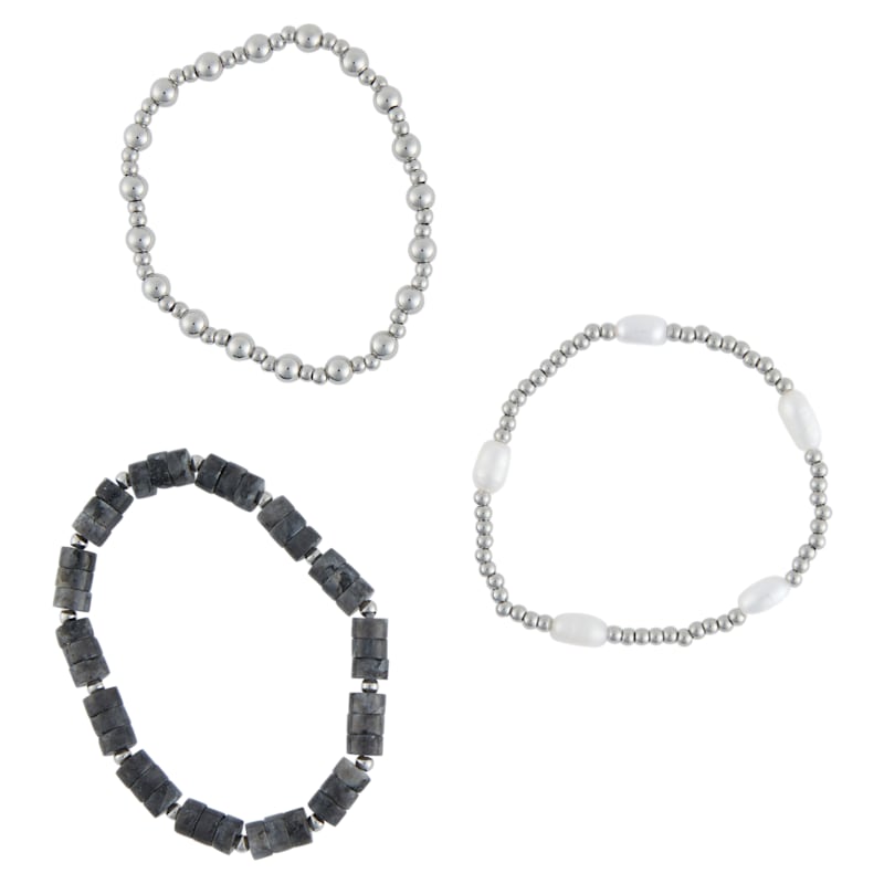 Howard's Narelle Waterproof Pearl Silver Bracelet Set