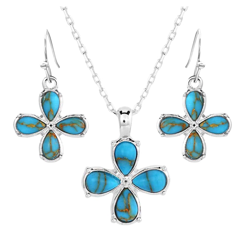 Montana Silversmiths Wildflower Turquoise Jewelry Set