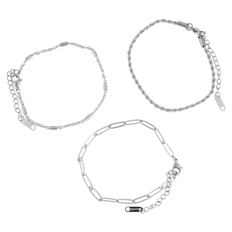 Howard's Narelle Waterproof Twisted Chain Silver Bracelet Set