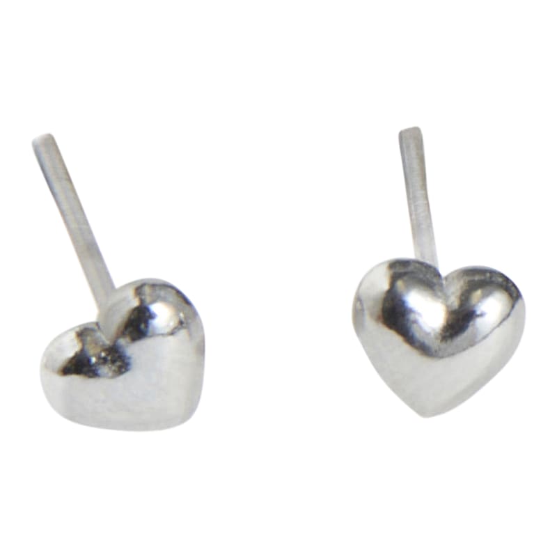 Howard's Narelle Silver Waterproof Puffy Heart Stud Earrings