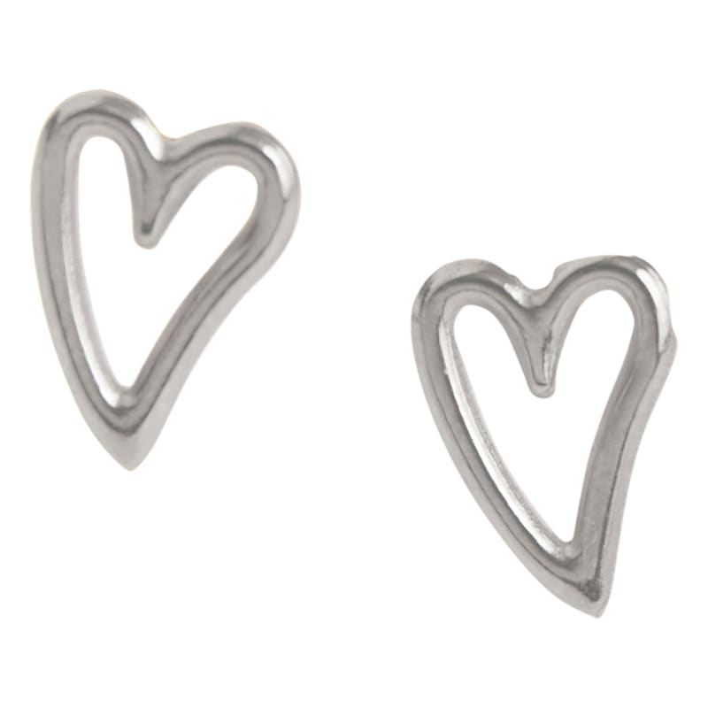 Howard's Narelle Silver Waterproof Heart Outline Stud Earrings
