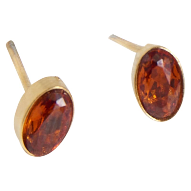 Howard's Narelle Red Dahlia Waterproof Oval Gem Stud Earrings