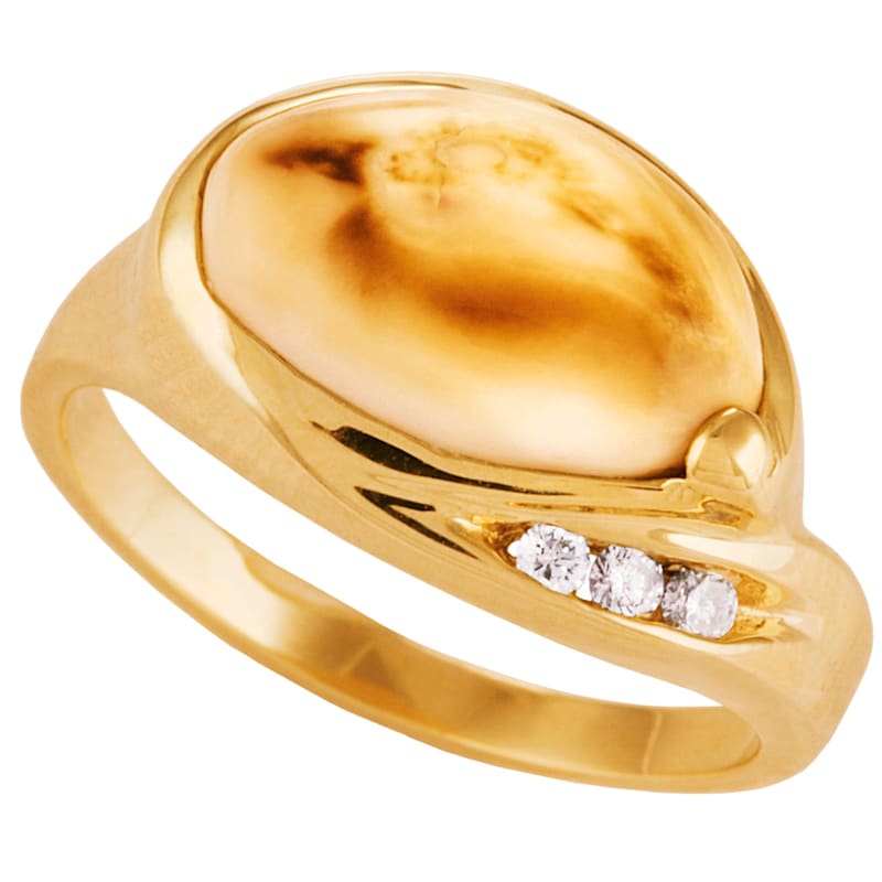 Frontier Collection Women's 10-Kt., Three-Diamond Elk Ivory Ring