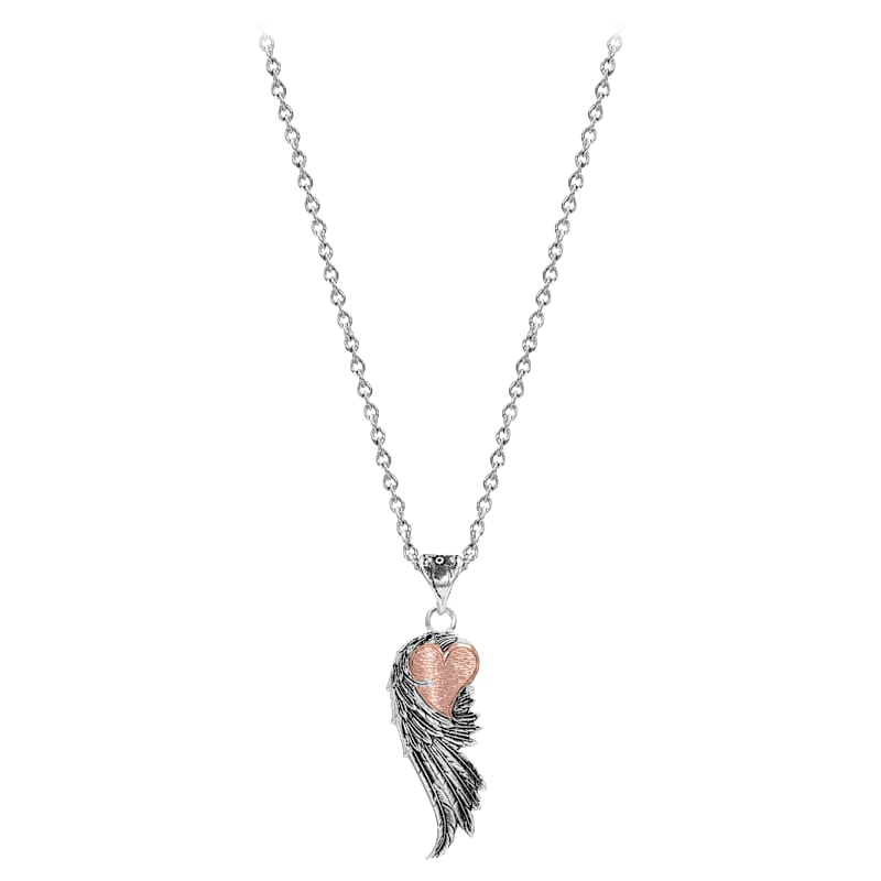 Montana Silversmiths Rose Gold Heart Strings Feather Necklace