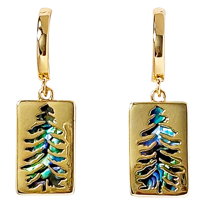 Amanda Blu Gold Abalone Tree Earrings