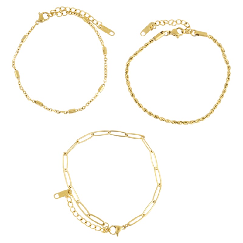 Howard's Narelle Waterproof Twisted Chain Gold Bracelet Set