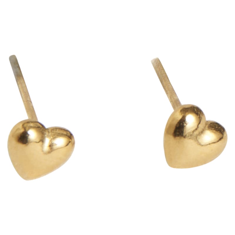 Howard's Narelle Gold Waterproof Puffy Heart Stud Earrings