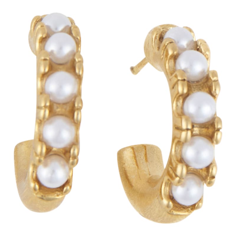 Howard's Narelle Gold Waterproof Pearl C-Hoop Earrings