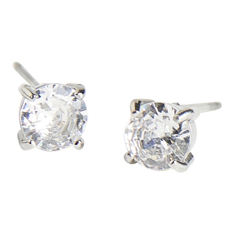 Howard's Narelle Waterproof Silver 5mm Round Cubic Zirconia Stud Earrings