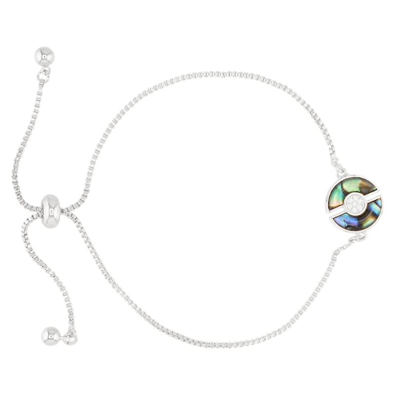 Amanda Blu Abalone and CZ Blue Circle Silver Bracelet