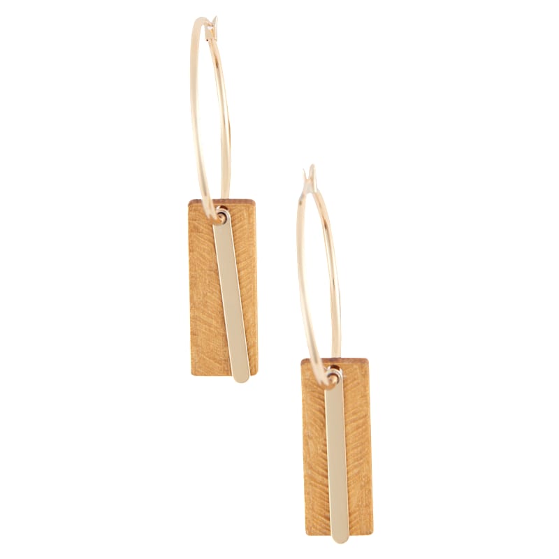 Howard's Jolie Cherry Wooden Bar Hoop Earrings